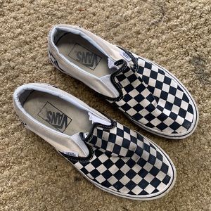 Vans checkered slip ons
